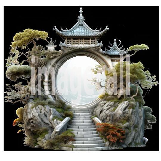 Clipart Chinese Moon Doors 13300dpi