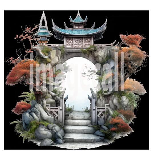 Clipart Chinese Moon Doors 14300dpi