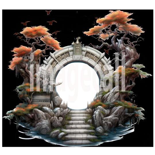 Clipart Chinese Moon Doors 16300dpi