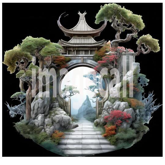 Clipart Chinese Moon Doors 17300dpi
