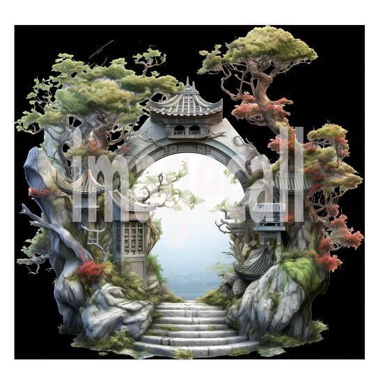 Clipart Chinese Moon Doors 18300dpi