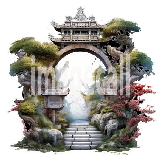 Clipart Chinese Moon Doors 5300dpi