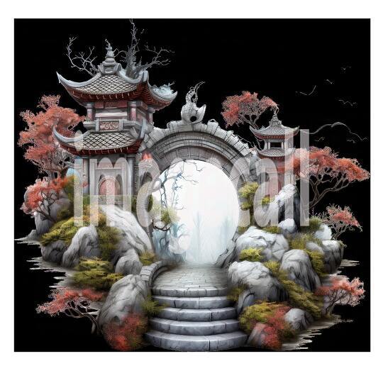 Clipart Chinese Moon Doors 8300dpi