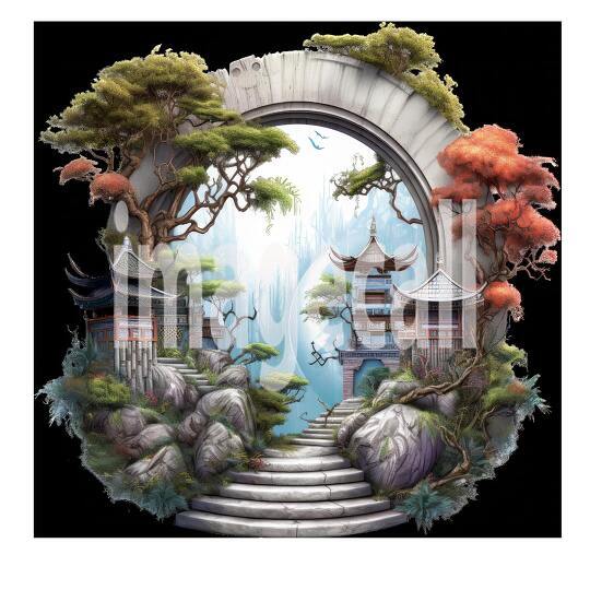 Clipart Chinese Moon Doors 9300dpi