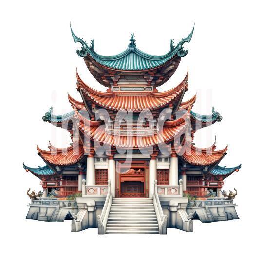 Clipart Chinese Temples 10 - 300dpi