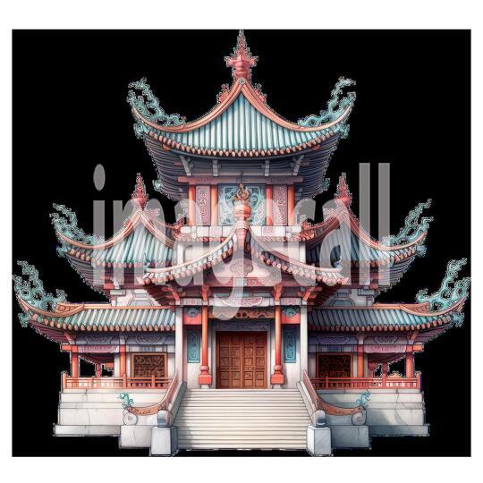 Clipart Chinese Temples 11 - 300dpi