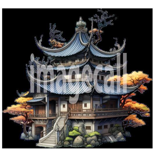 Clipart Chinese Temples 12 - 300dpi