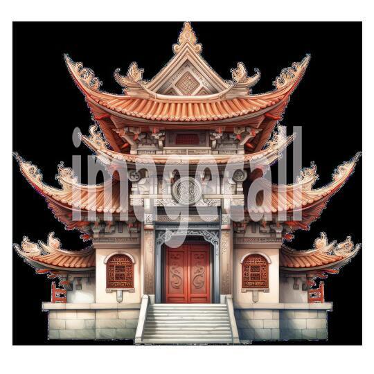Clipart Chinese Temples 13 - 300dpi