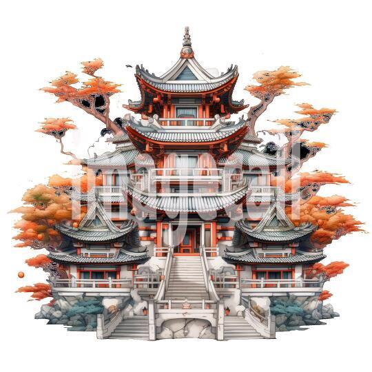 Clipart Chinese Temples 14 - 300dpi
