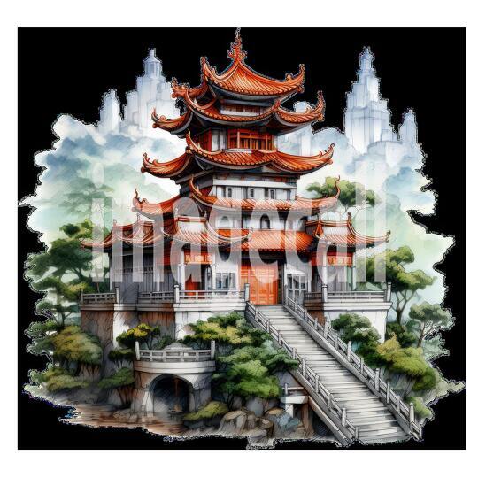 Clipart Chinese Temples 15 - 300dpi