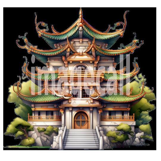 Clipart Chinese Temples 16 - 300dpi