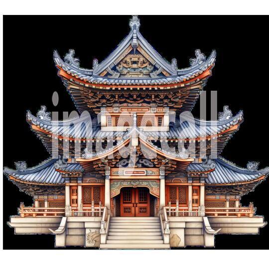 Clipart Chinese Temples 17 - 300dpi