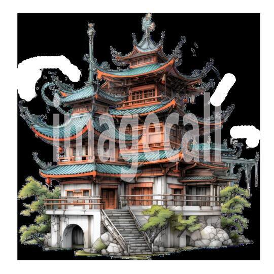 Clipart Chinese Temples 18 - 300dpi