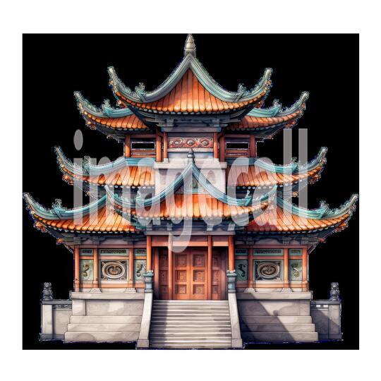 Clipart Chinese Temples 19 - 300dpi