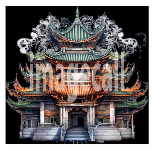 Clipart Chinese Temples 20 - 300dpi