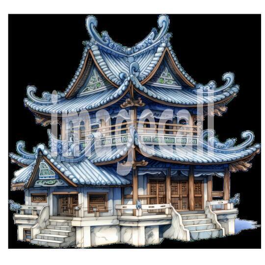 Clipart Chinese Temples 3 - 300dpi