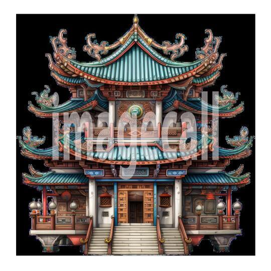 Clipart Chinese Temples 4 - 300dpi