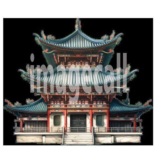 Clipart Chinese Temples 7 - 300dpi