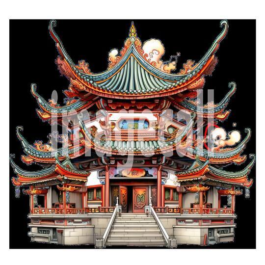 Clipart Chinese Temples 8 - 300dpi