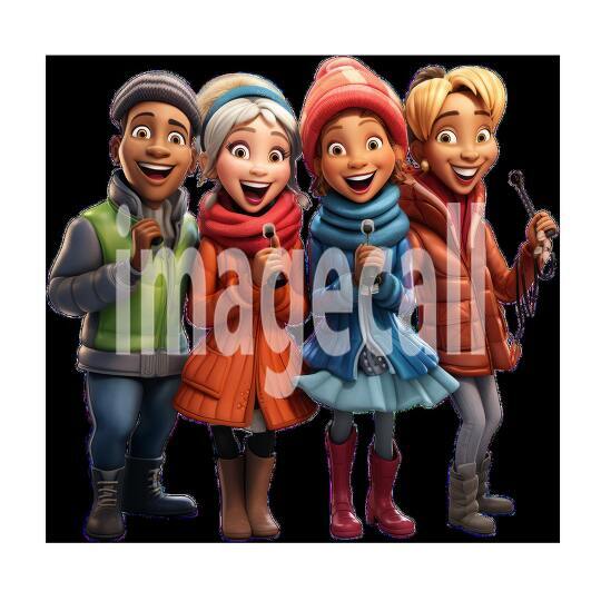 Clipart Christmas Carols 2 - 300dpi