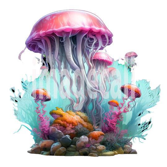 Clipart Coral Jellyfish (2)