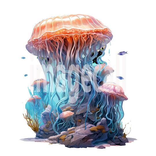 Clipart Coral Jellyfish (6)