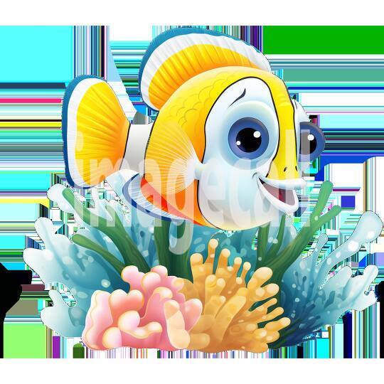 Clipart Cute Coral Fish 7300dpi