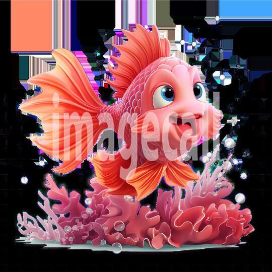 Clipart Cute Coral Fish 8300dpi
