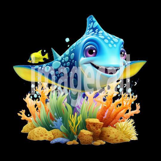 Clipart Cute Coral Fish 9300dpi