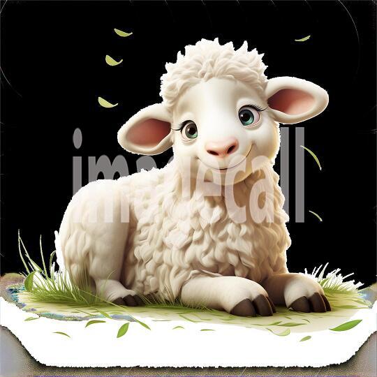 Clipart Cute Sheep 13-300dpi