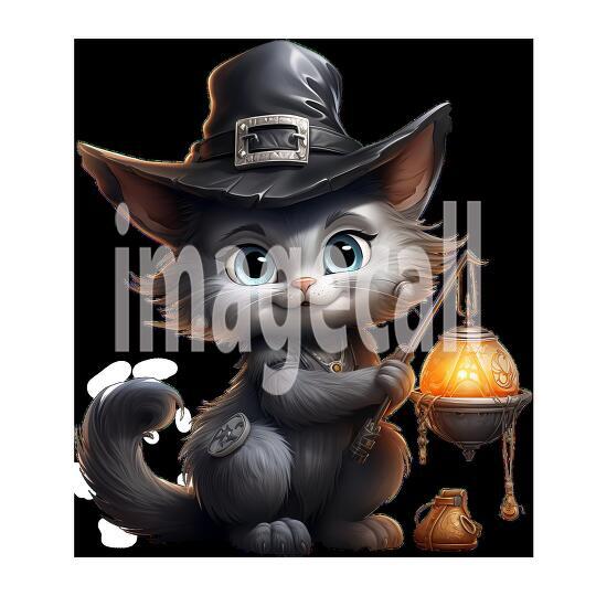 Clipart Cute Witches Cat 11-300dpi