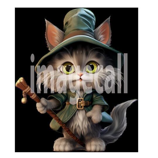Clipart Cute Witches Cat 12-300dpi