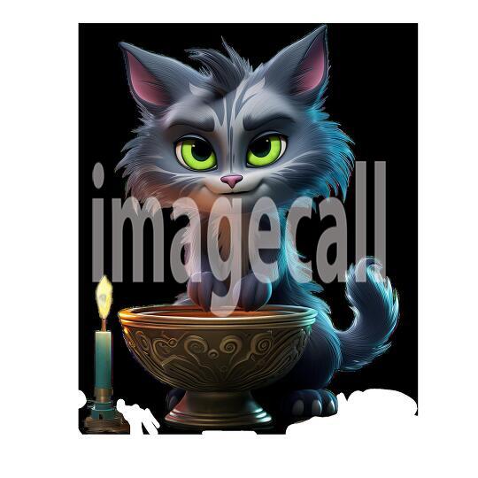 Clipart Cute Witches Cat 14-300dpi