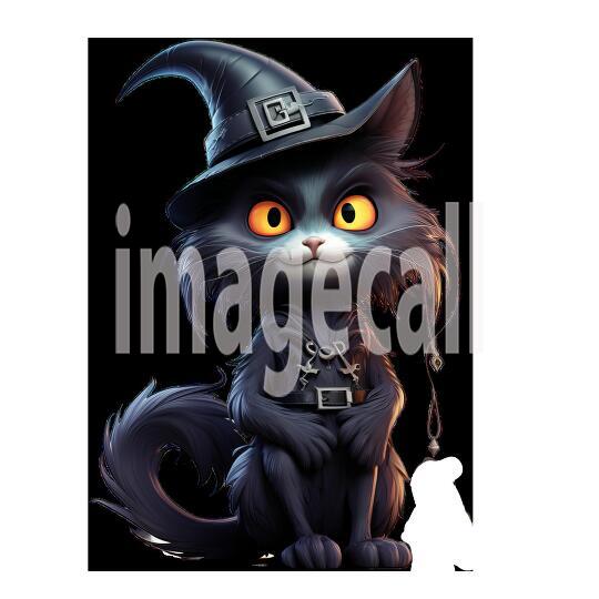Clipart Cute Witches Cat 15-300dpi