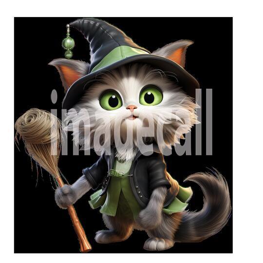 Clipart Cute Witches Cat 19-300dpi