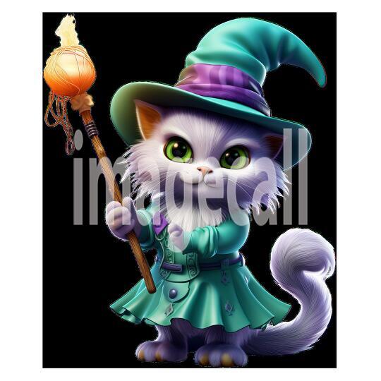 Clipart Cute Witches Cat 2-300dpi