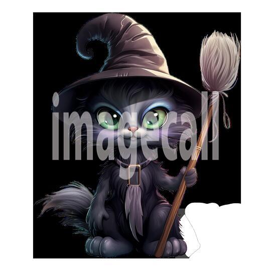 Clipart Cute Witches Cat 3-300dpi