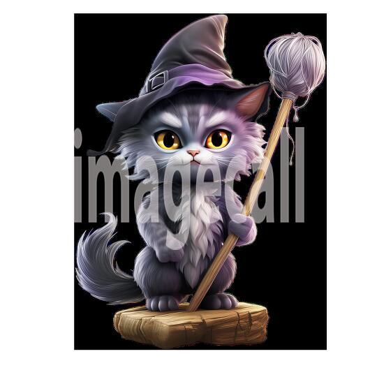 Clipart Cute Witches Cat 6-300dpi