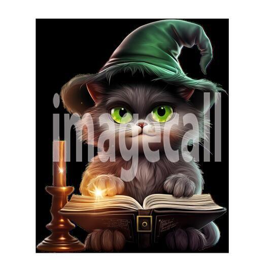 Clipart Cute Witches Cat 8-300dpi