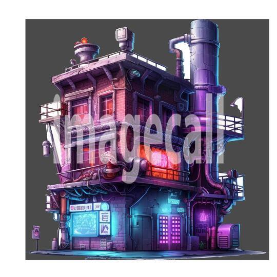 Clipart Cyberpunk Buildings (11)