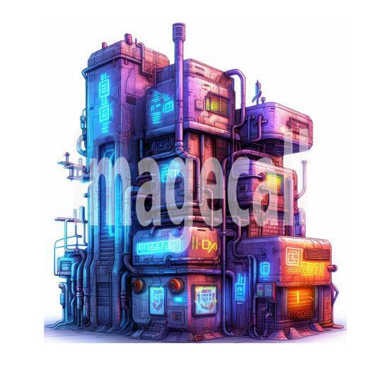 Clipart Cyberpunk Buildings (12)