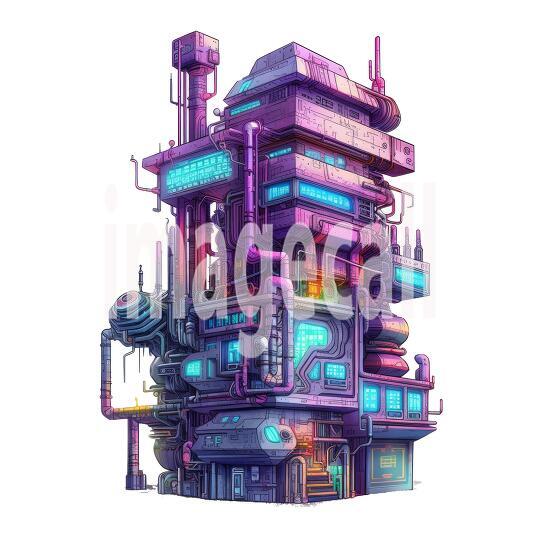 Clipart Cyberpunk Buildings (13)