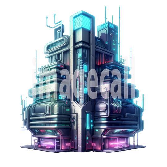 Clipart Cyberpunk Buildings (15)