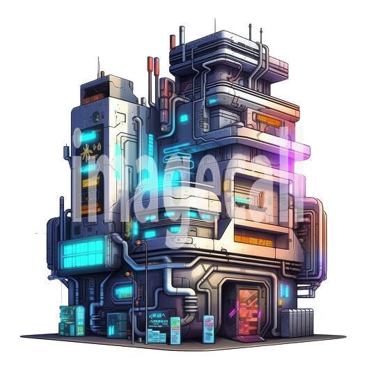 Clipart Cyberpunk Buildings (16)