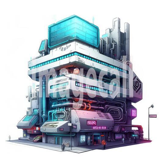 Clipart Cyberpunk Buildings (20)