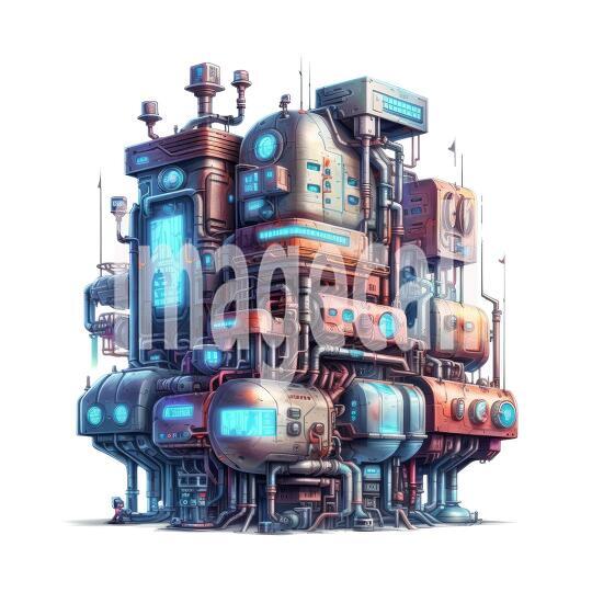 Clipart Cyberpunk Buildings (4)