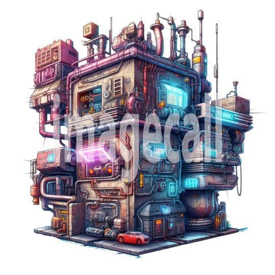 Clipart Cyberpunk Buildings (6)