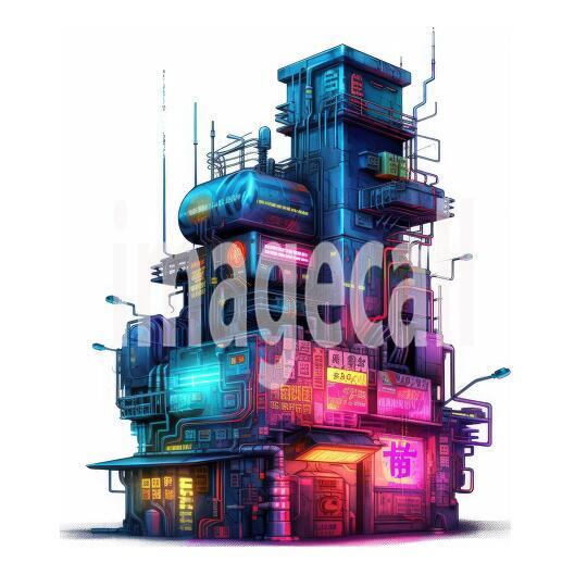 Clipart Cyberpunk Buildings (8)