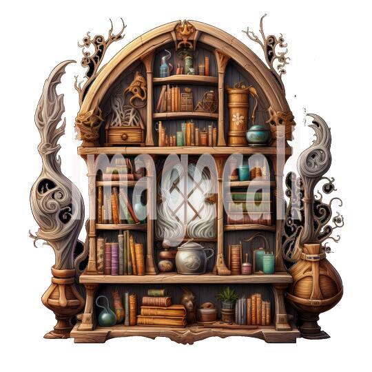 Clipart Fantasy Bookcase 10300dpi