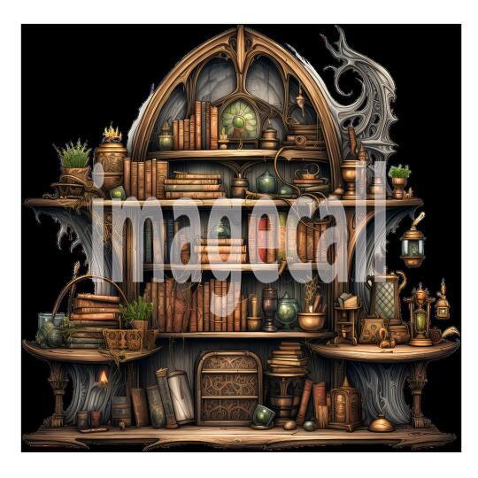 Clipart Fantasy Bookcase 11300dpi